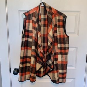 Plaid flannel style vest